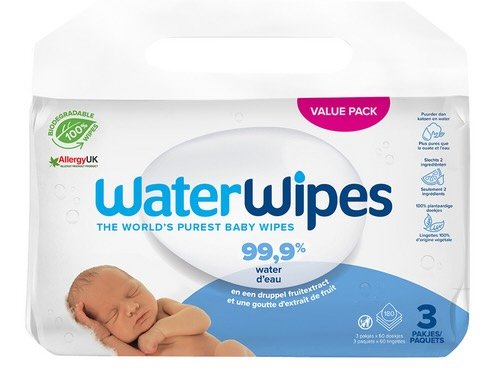 2759570 WATERWIPES nat.lingette bébé bio 3x60pc - Image 1