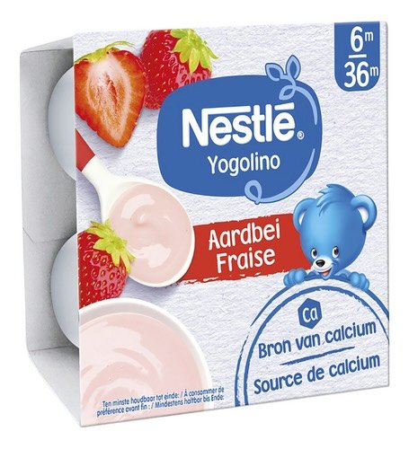 3344597 NESTLÉ YOGOLINO fraise 6m+ 4x100g - Image 1