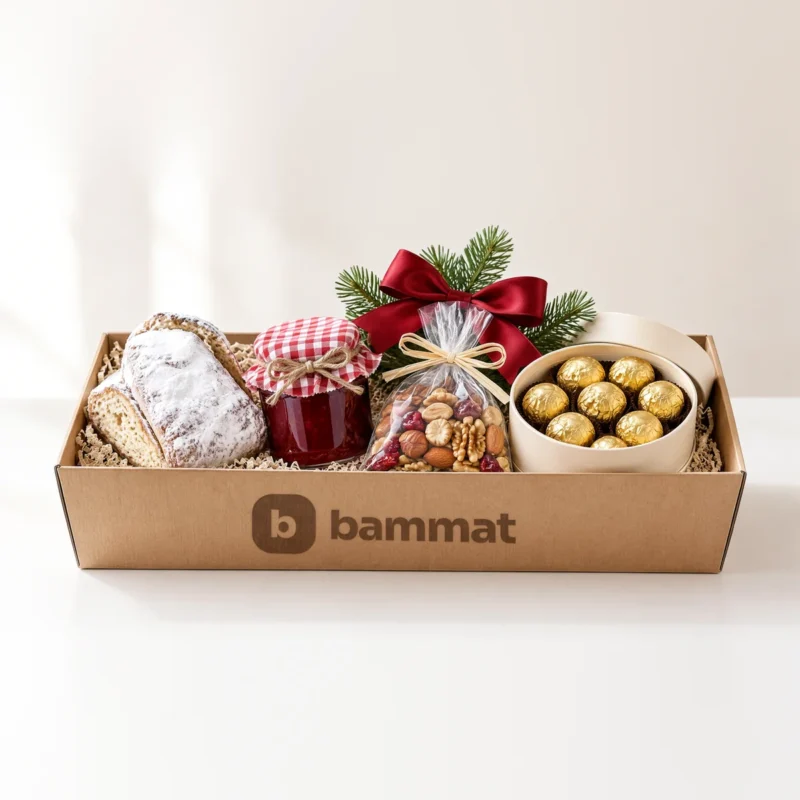 Christmas gift box — add the sparkling bottle